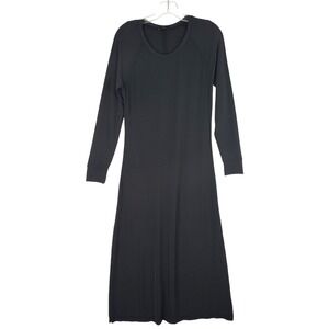 James Perse Los Angeles Womens Size 2 Black Long Sleeve Maxi Dress Classic Goth